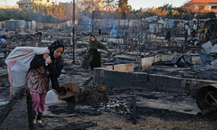 Lebanon: Broad condemnation of the burning of a camp for displaced Syrians and urgent relief assistance to those affected - (Photos)