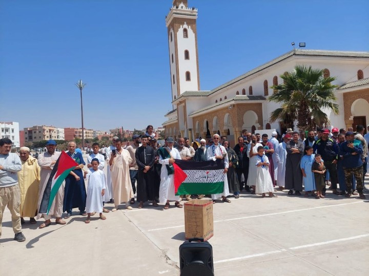 “لأجل غزة والضفة”.. آلاف المغاربة يتضامنون مع القضية الفلسطينية